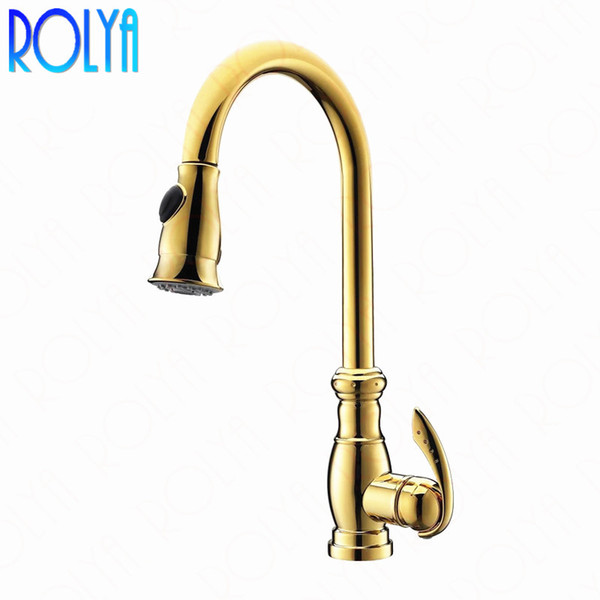 Rolya New Arrival Patent Design Oil Rubbed Bronze/Chrome/Golden Brushed PullOut Kitchen Faucet Sink Mixer Tap