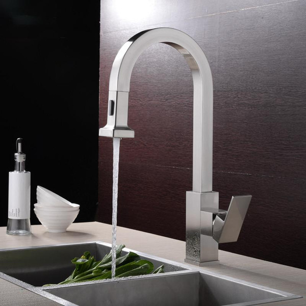 ROLYA Pullout kitchen faucet nickel brushed