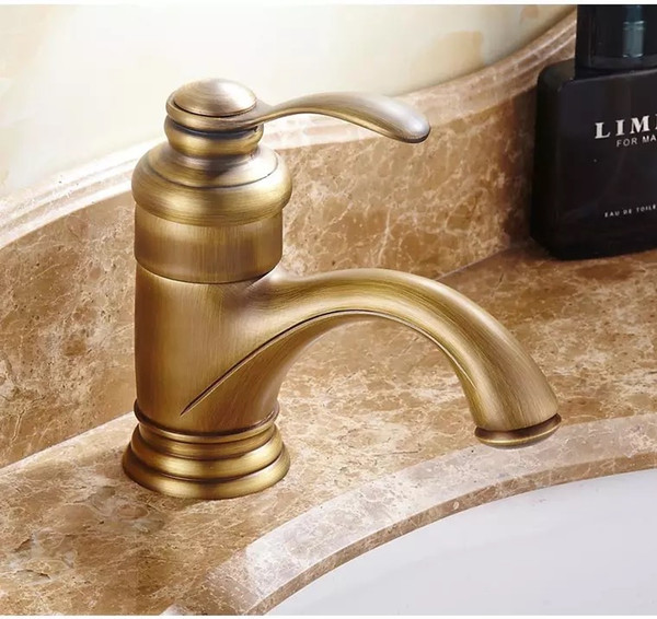 Bathroom Basin Faucet Antique bronze finish Brass Sink Faucet Single Handle Vessel Sink Water Tap Mixer