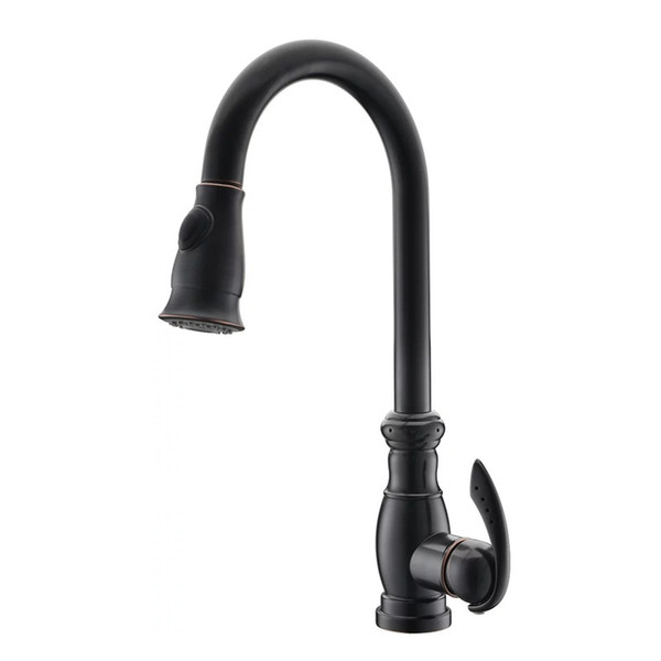 2018 Oil Rubbed Bronze Pull Out Kitchen Faucet Luxurious Gold Gooseneck Sink Mixer Tap