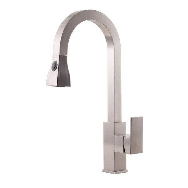 2018 Vouruna Tatanic Solid Brass Square Style PullOut Kitchen Faucet Swivel Sink Mixer Tap