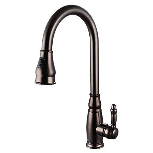 Wholesale New Arrival Vintage Solid Brass Single Hole ORB Kitchen Faucet Pull Out Farm Old World Oil Rubbed Bronze Sink Mixer Taps