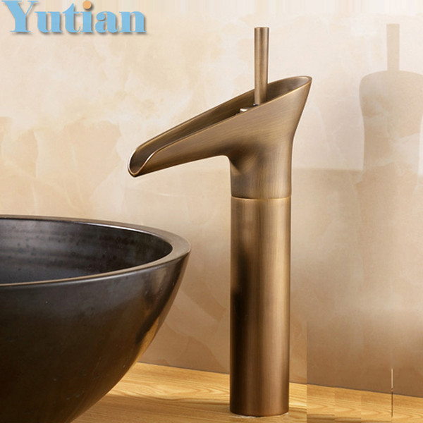 Free shipping Basin Faucet Antique Brass waterfall Bathroom Basin Sink Mixer Tap Crane,torneira YT-5039