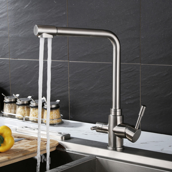 304 stainless steel kitchen faucet pure water basin hot and cold faucet