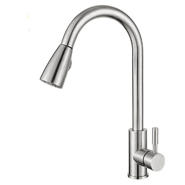 new 1 set Pull Out chrome Kitchen Faucet Sink Mixer Tap Swivel Spout Sink Faucet Swivel Copper Kitchen Faucets tap