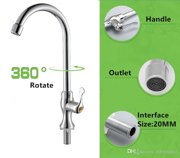 Fashion Chrome color single cold kitchen faucet with ABS single cold kitchen sink water mixer taps