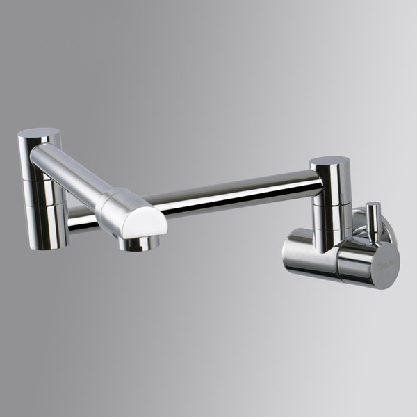 Wholesale- Wall Mount Single Handle Folding Stretch Kitchen Sink Faucet Cold Water One Hole Water Taps Chrome Finish