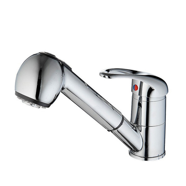 Pull Out Kitchen Faucets European Style Kitchen Sink Bright Chrome Tap Rotatable Cold Hot Bathroom Mixer Bath Faucet