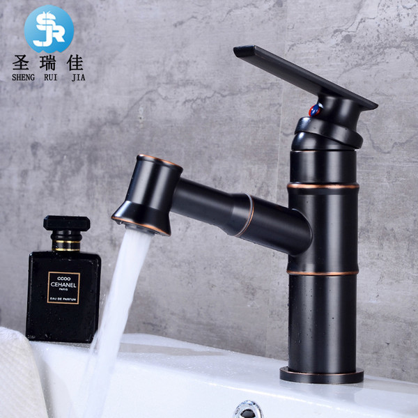 Rui Full Copper European To Fake Something Antique Water Tap Ceramics Basin Pumping Pull Faucet Hot And Cold Water Tap On The Stage Basin