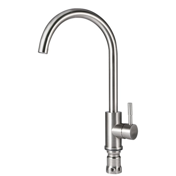 ICOCO Stainless Steel Faucet Single Handle Brushed High Arc Pull Out Sprayer Kitchen Sink Faucet Pull Down