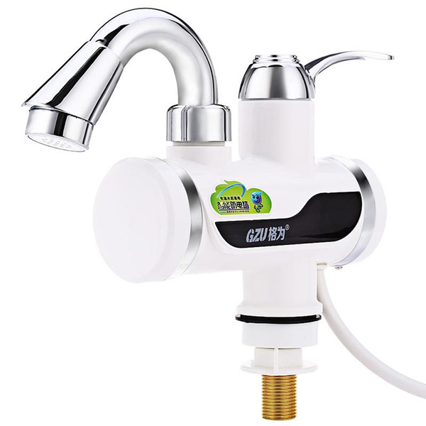 Kitchen Bathroom LCD Temperature Display Heating Faucet with Shower Head Rapid Electric Water Heater