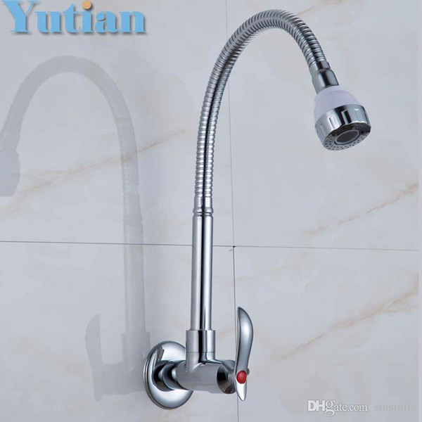 Wholesale- Hot-sell,Free shipping,Brass Cold Kitchen Faucet, single Cold Sink Tap, Cold Kitchen Tap,torneira,YT-6026-B