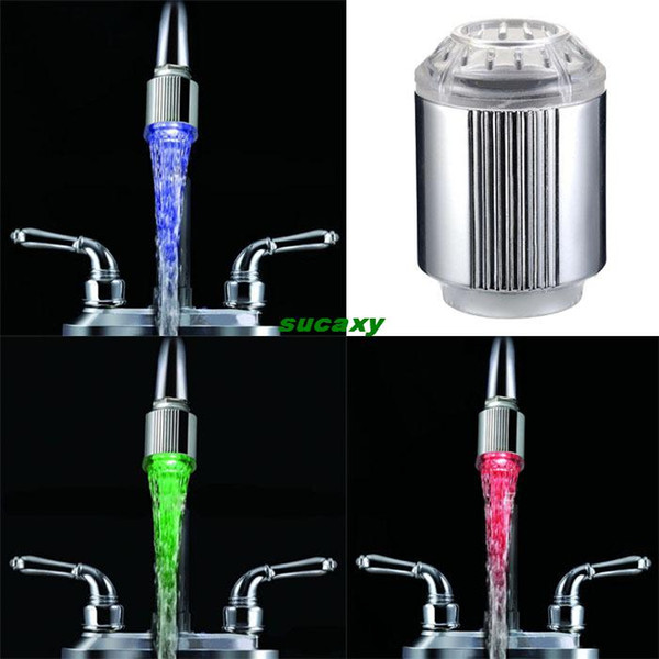 2016 New 7-Colored Changing Temperature Sensor Water Tap Shower LED Light Water Sink Faucet Sprayer Nozzle Whale Hot for Kitchen Bathroom