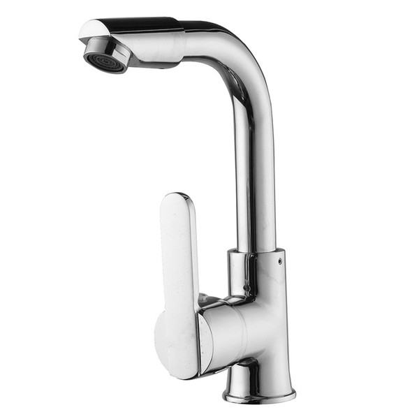 Xueqin 1 PC Chrome Bathroom Faucet Single Hole 360 Degree Roatation Handle Cold And Hot Water Kitchen Tap Sink Mixer