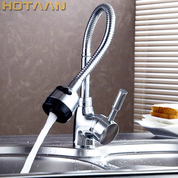 Free Shipping Solid Brass Kitchen Mixer Cold and Hot Kitchen Tap Single Hole Water Tap Faucet torneira cozinha YT-6003