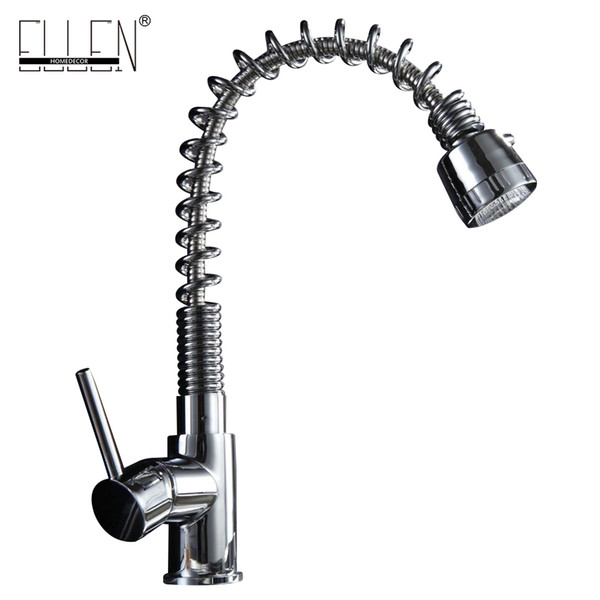 Wholesale- kitchen sink tap pull out solid brass kitchen mixer single handle chrome modern kitchen faucet