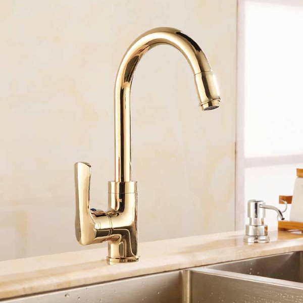 Kitchen Faucet Cold And Hot Water Chrome/Gold/Rose Gold Brass Kitchen Sink Faucet Single Handle Deck Mounted Flexible Mixer Taps