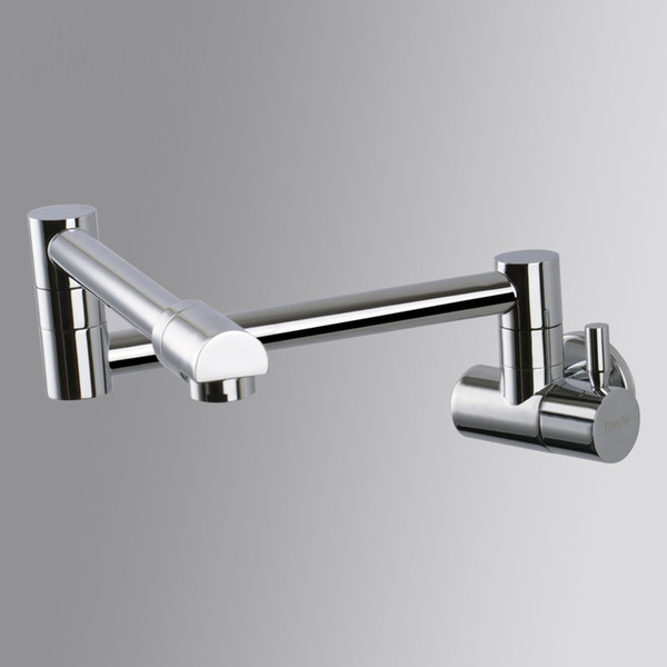 Folding Stretch Kitchen Sink Faucet Wall Mount Single Handle Cold Water One Hole Water Taps Chrome Finish