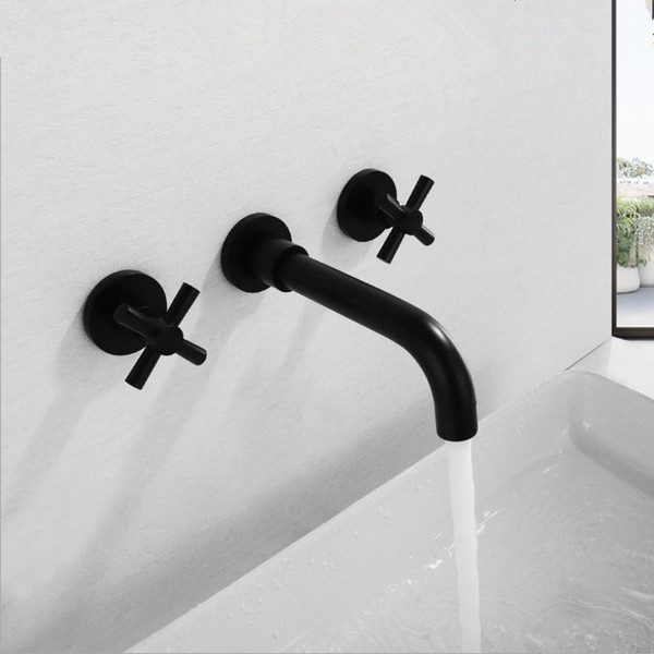 Faucet wholesale Wall Mounted Concealed faucet Hot and cold mixing Triple tap Copper material Suitable for kitchen use