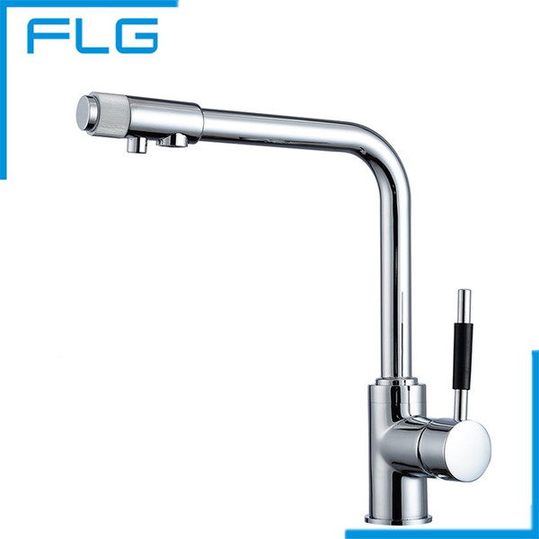 Solid Brass Chrome Water Kitchen Faucet 3 Way Single Function Filler Kitchen Faucet Three Way Tap For Water Filter Mixer