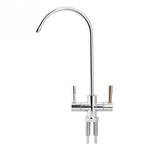 1/4'' Double Holes Sink Faucet Tap Chrome Reverse Osmosis RO Drinking Water Filter Kitchen Faucet