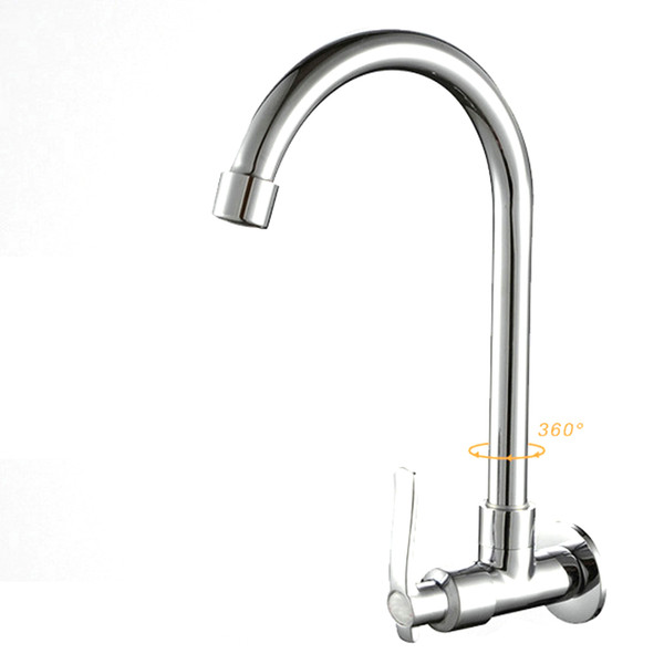 6 Types 360 Degree Rotating Deck/Wall Mounted Kitchen Sink Basin Swivel Tap Spout Cold Water Chrome Faucet