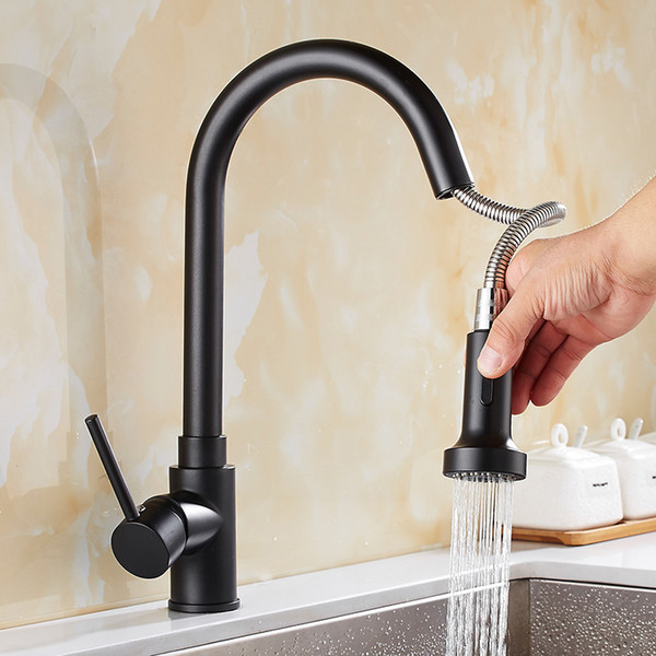 Pull Out Kitchen Faucet Black Oil Brush Sink Mixer Tap 360 degree Kitchen Faucet rotation torneira cozinha mixer tap Kitchen Tap