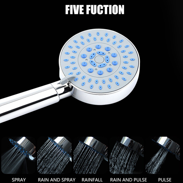 Adjustable Shwoer Head Multi-function Silica Gel Holes Water Saving With Chrome Shower head Rainfall Round Handheld Shower