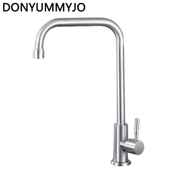 Newly Design 360 Swivel Solid Stainless Steel Single Handle Mixer Sink Tap Drawing Kitchen Faucet cold water torneira cozinha