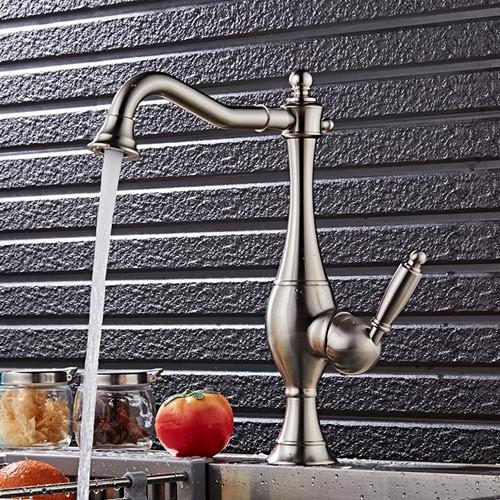 Luxury Brushed Nickel/Black/Gold Kitchen Faucet Mixer Vintage European Kitchen Mixer Water Faucet 360 Swivel Kitchen Mixer Tap