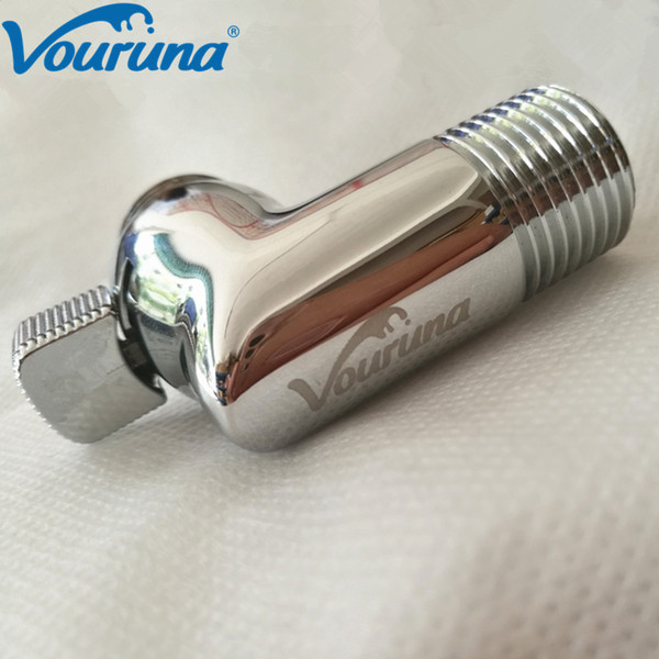 VOURUNA Solid Brass Short Chrome Water Stop Valve for Washing Machine