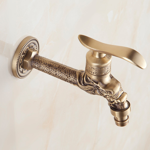 Brass Laundry & Utility Faucets European Vintage Style Hot & Cold Hose Tap Faucet Kitchen Rest Room Faucet