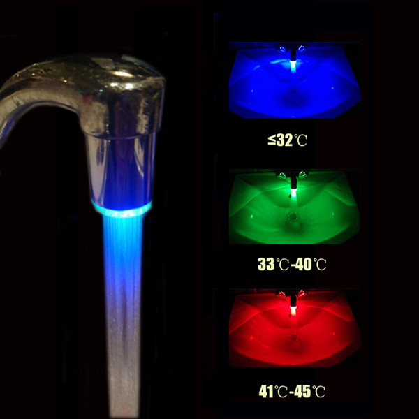 Temperature Sensor Led Faucet Intelligent water temperature faucet nozzle Red Green Blue Light Led Water Tap