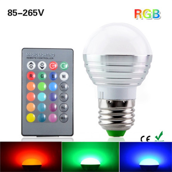 Rgb Light Bulb Colourful Bulbs Lamp Led Energy Saving Light Snails Remote Control Dimmable Wireless Change Color Lights 8 5xj gg