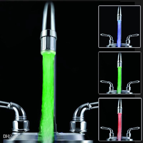 LED Faucet Light Temperature Control Sensor Sink Tap Glow LED RGB Faucet Lights Shower Lamp 3-Color Water Glow Tap LED Faucet Light For Home