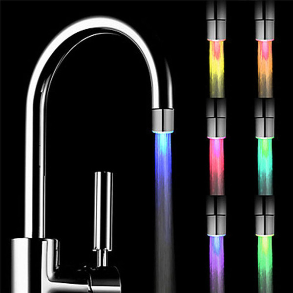 Romantic 7 Color Faucet Extenders Change Led Light Shower Head Water Bath Home Bathroom Glow