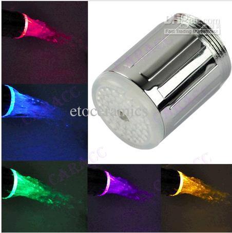 200pcs/lot New Water Glow Shower Multicolor LED Water Glow Light Faucet Tap Sink