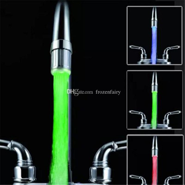 Colorful Change Faucets Light Colorful LED Water Faucet Stream Lights Glowing Discoloration Tap Lamps Smooth Factory Direct bb406-411 2018