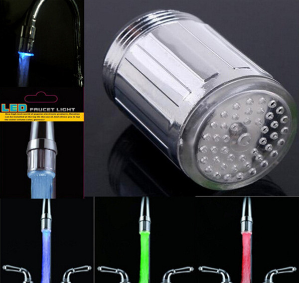 Genuine new temperature control three color faucet hot and cold LED luminous color changing water tap Temperature sensor