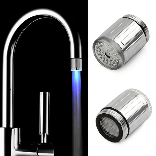 Hight Quality 7 Colors LED Water Faucet Light Changing Glow Shower Head Kitchen Tap Aerators free shipping