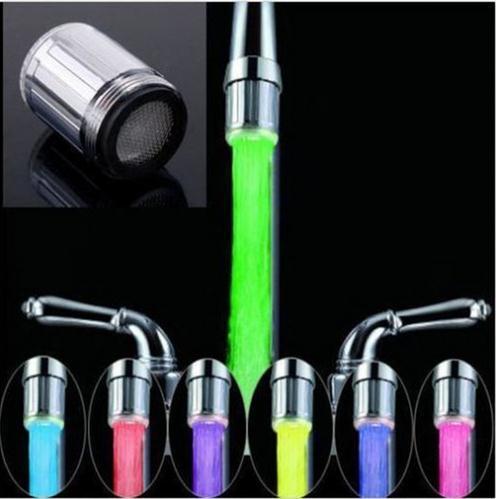 7 Color RGB Colorful LED Light Water Glow Faucet Tap Head Home Bathroom Decoration Stainless Steel Water Tap c285