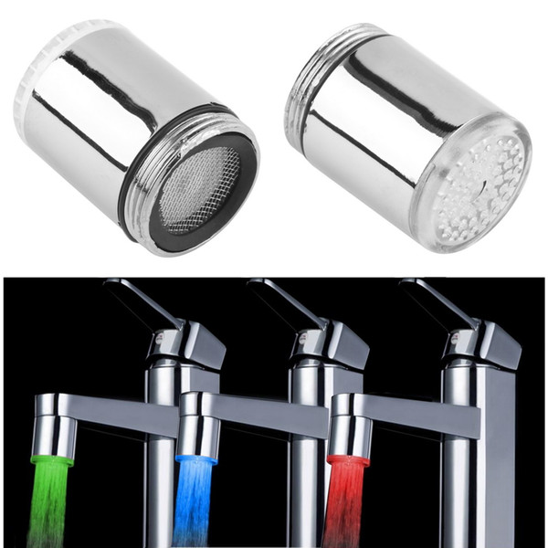 1 Pc LED Light Water Faucet Tap Heads Temperature Sensor RGB Glow LED Shower Stream Bathroom Shower Faucet 3 Color Changing