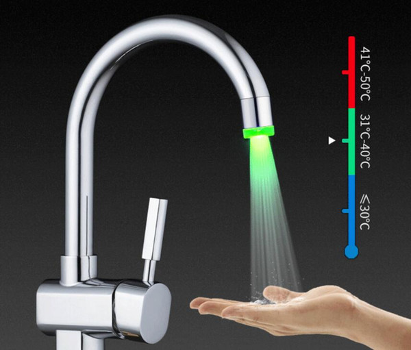 Led shower water luminescent lamp temperature-sensitive tricolor discolored miniature faucet lamp self-discolored faucet outlet household pa