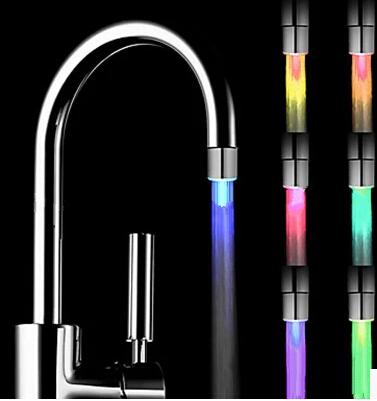 Without external power open water lights glowing bright and colorful LED color changing faucet Spontaneous inductive flow temperature trichr