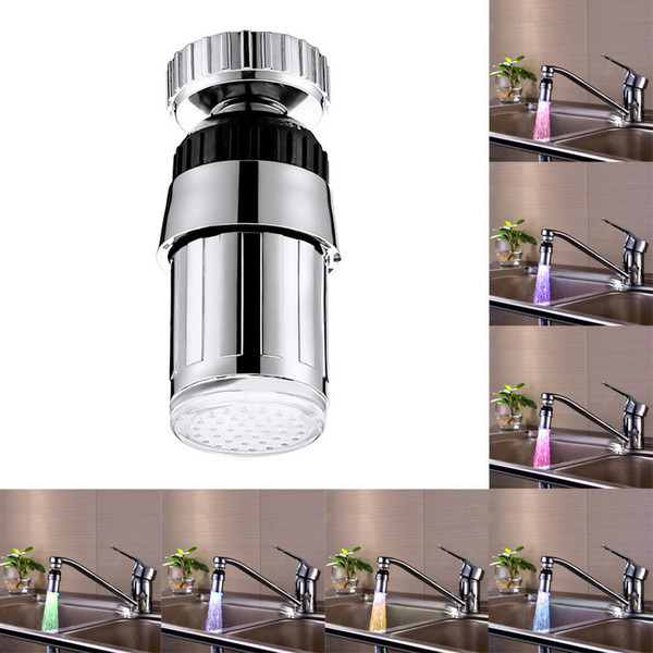 7-Color Change Kitchen Sink Water Glow Water Stream Shower LED Faucet Taps Light