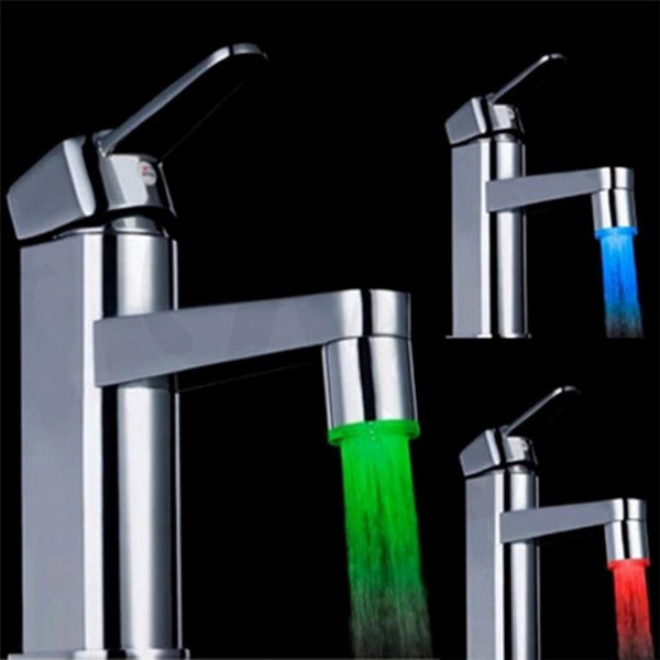 factory outlet no need battery 3 color LED Faucet Temperature senser Kitchen Bathroom Tap Sink with connector H4707