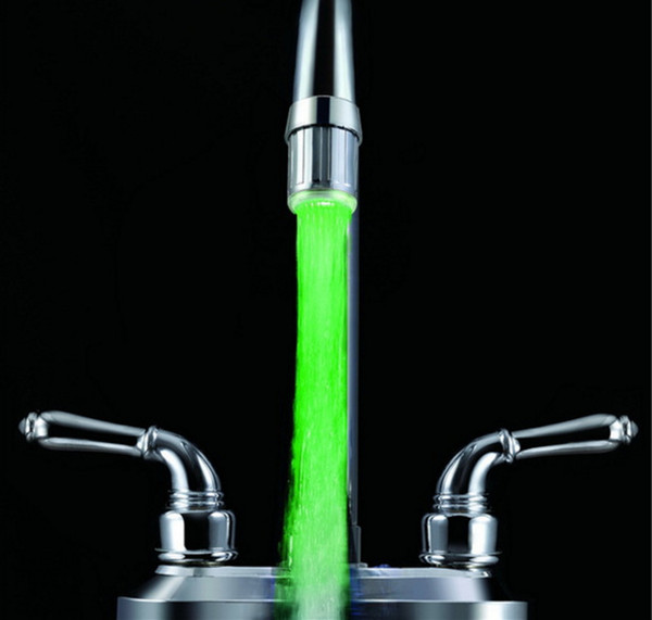 HOT Temperature Sensor 3 Color Water Tap Faucet RGB Glow Shower Colorful Temperature Sensitive Temperature controlled LED Faucet