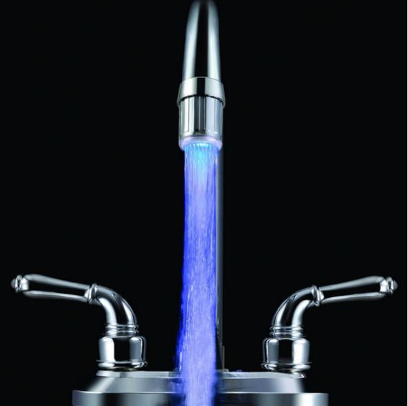 hot sale Monochromatic light 7 Colors LED Water Shower Head Lights Glow LED Faucet With Adapter For Most Faucet Kitchen Bathroom Tap J41