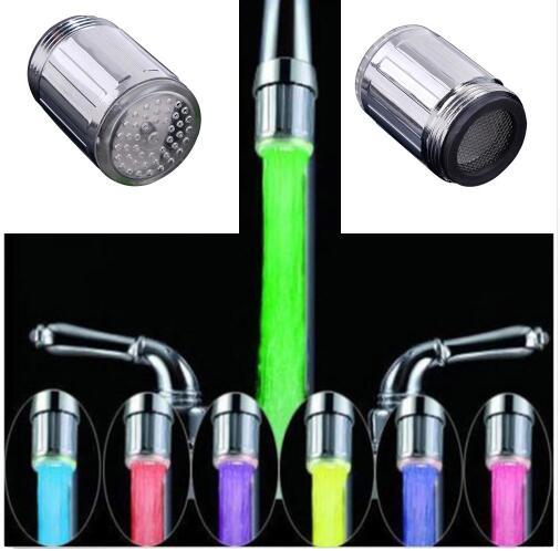 Luminous Glow Light-up LED Water Faucet Shower Tap Water Nozzle Head Light Bathroom Kitchen Faucets Blue 3Color 7 Colors Bathroom Shower Tap