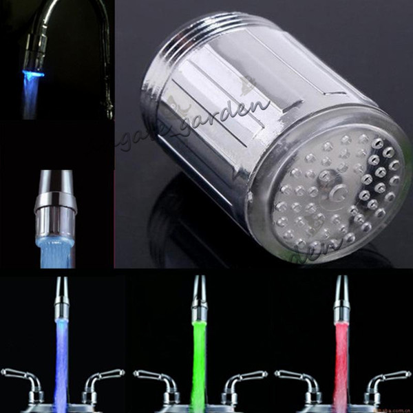 LED Water Faucet Temperature Control Three Colors Lights and Stream Light 7 Colors Changing Glow Shower Spout Safety Environmental